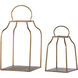 King 13 inch Antique Gold Lantern, Set of 2