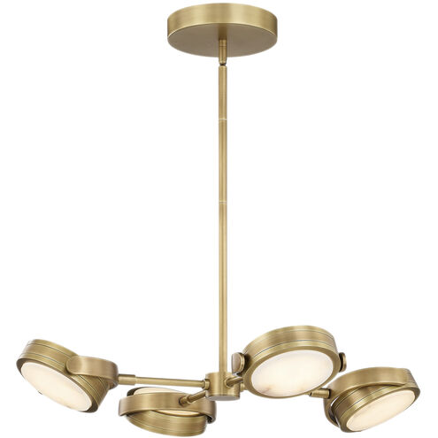 Blanco LED 28.13 inch Vintage Brass Pendant Ceiling Light in Vintage Brass and Alabaster
