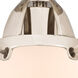 Nouveau 2 Small Cone LED 6.25 inch Polished Nickel Semi-Flush Mount Ceiling Light in Matte White Glass