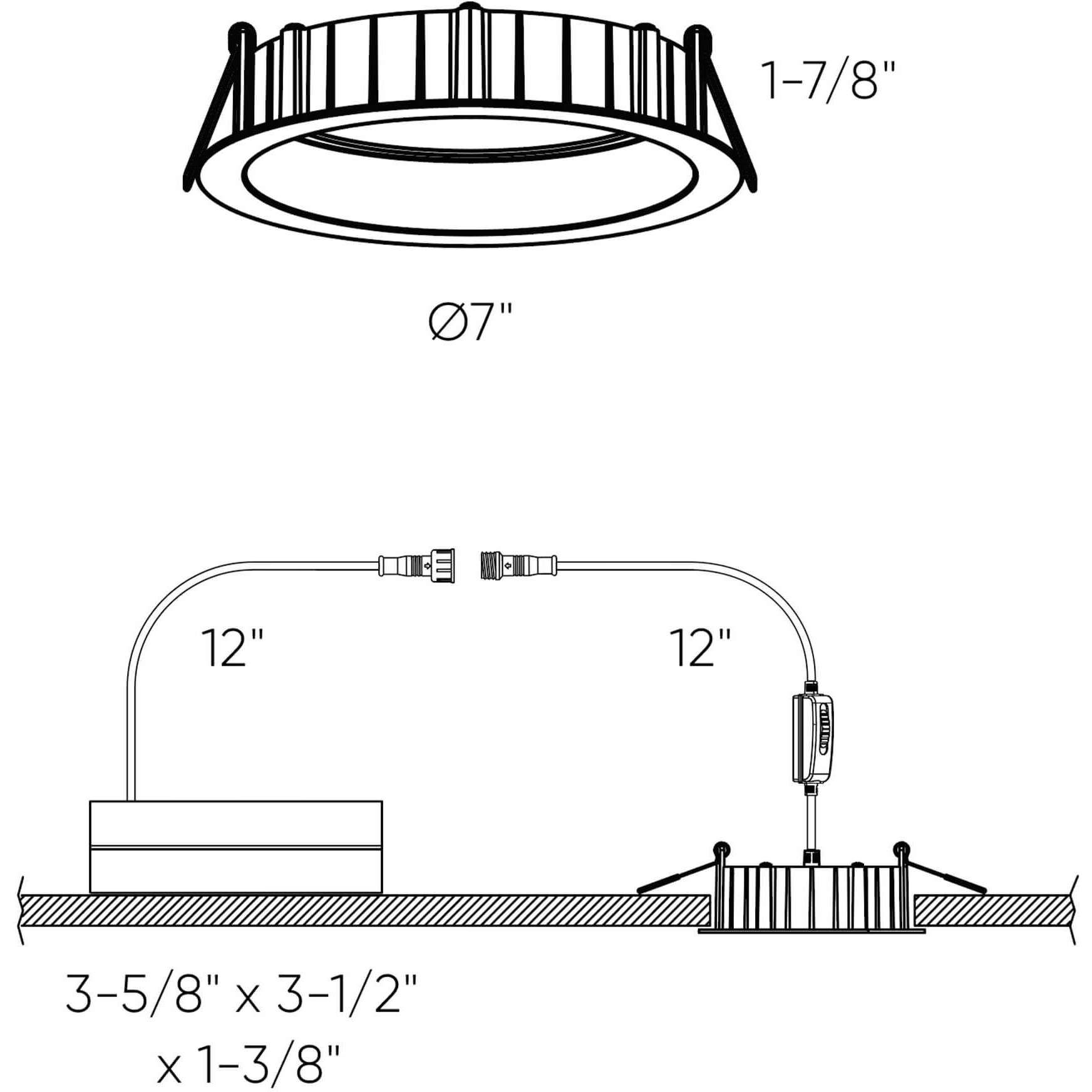 Notch White Recessed, Deep Panel