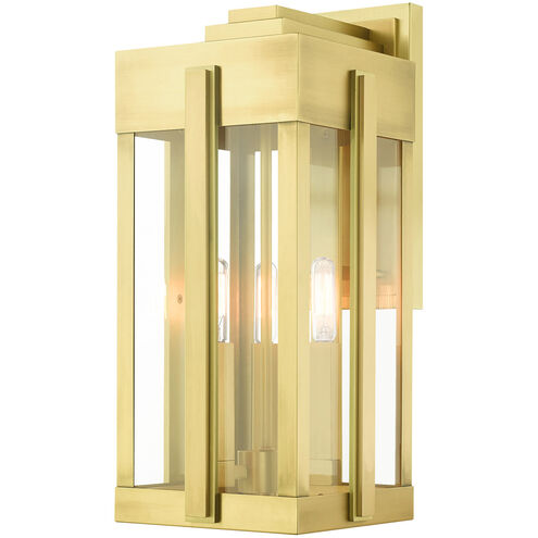 Lexington 3 Light 18 inch Natural Brass Outdoor Wall Lantern