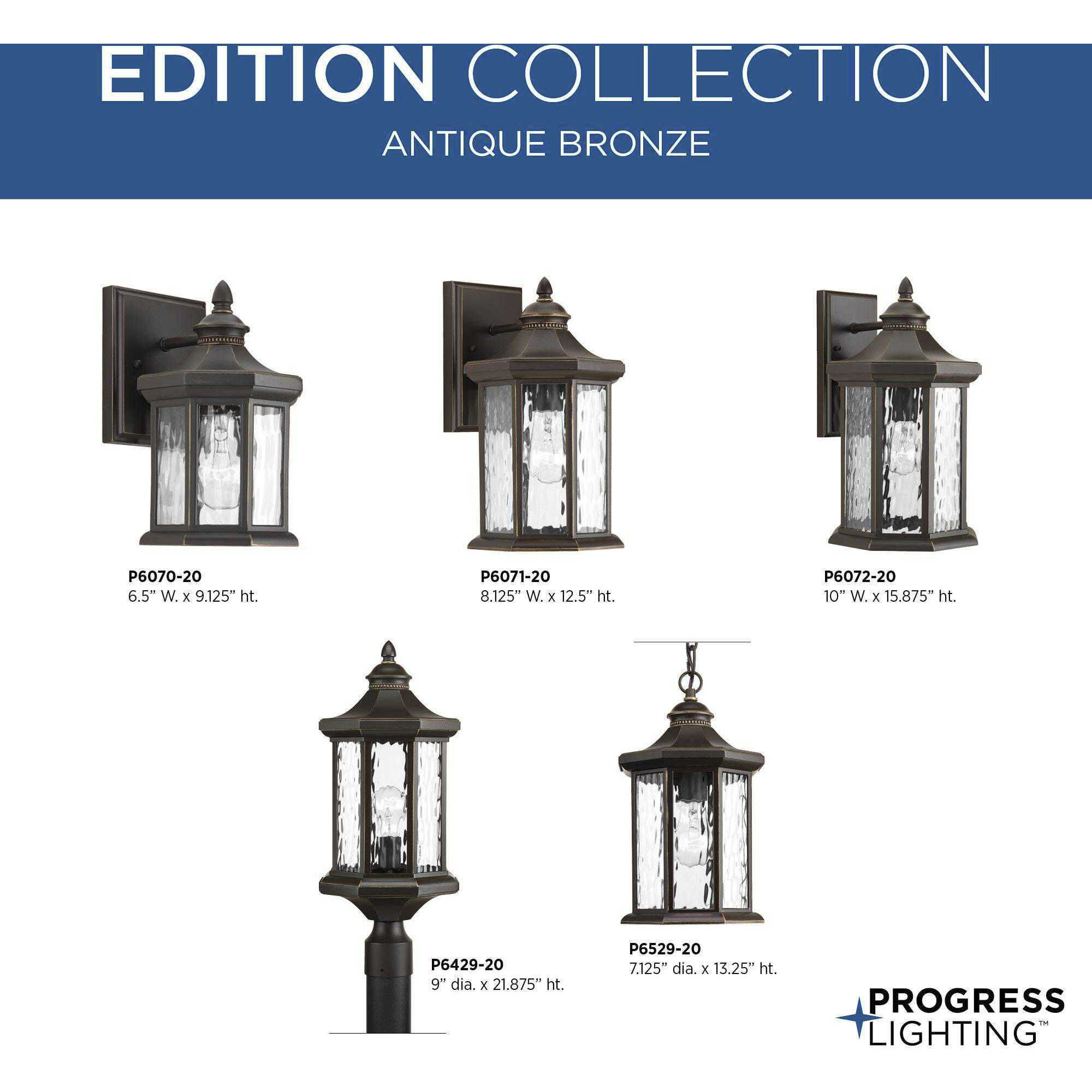 Edition 1 Light 22 inch Antique Bronze Outdoor Post Lantern