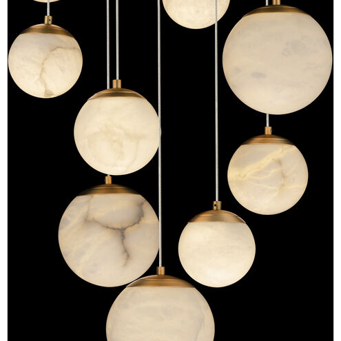 Pisces 9 Light 17 inch Aged Brass Multi-Light Pendant Ceiling Light