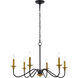 Rohan 6 Light 30 inch Brass and Black Chandelier Ceiling Light