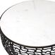 Sabena 36 X 16 inch Dark Bronze and White Marble Outdoor Coffee Table