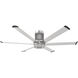 i6 60 inch Brushed Silver Outdoor Ceiling Fan in Flush, Brushed Aluminum, Flush Mount