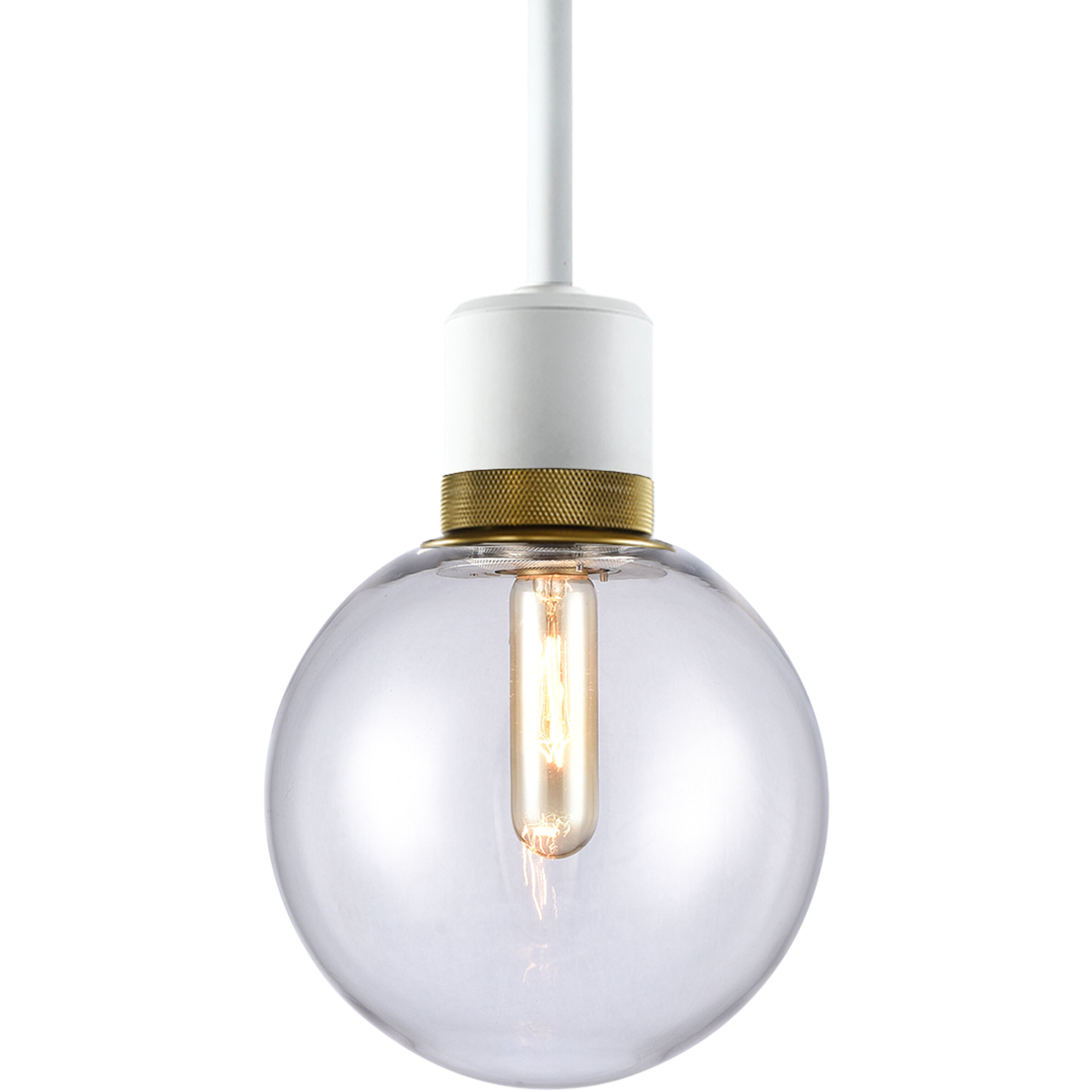 Zigrina 1 Light 7.88 inch Matte White with Aged Brass Pendant Ceiling Light