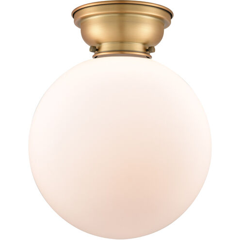 Aditi XX-Large Beacon LED 12 inch Brushed Brass Flush Mount Ceiling Light in Matte White Glass, Aditi