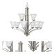 Aurora 9 Light 31.5 inch Satin Nickel Multi-Tier Chandelier Ceiling Light