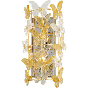 Milan 2 Light 9 inch Gold Leaf Wall Sconce Wall Light