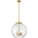 Ballston Athens Water Glass 3 Light 15.75 inch Satin Gold Statement Pendant Ceiling Light in Incandescent