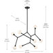 Cassius 8 Light 26.5 inch Black Chandelier Ceiling Light, Convertible