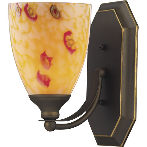 Mix-N-Match 1 Light 8 inch Aged Bronze Vanity Light Wall Light in Yellow Blaze, Incandescent