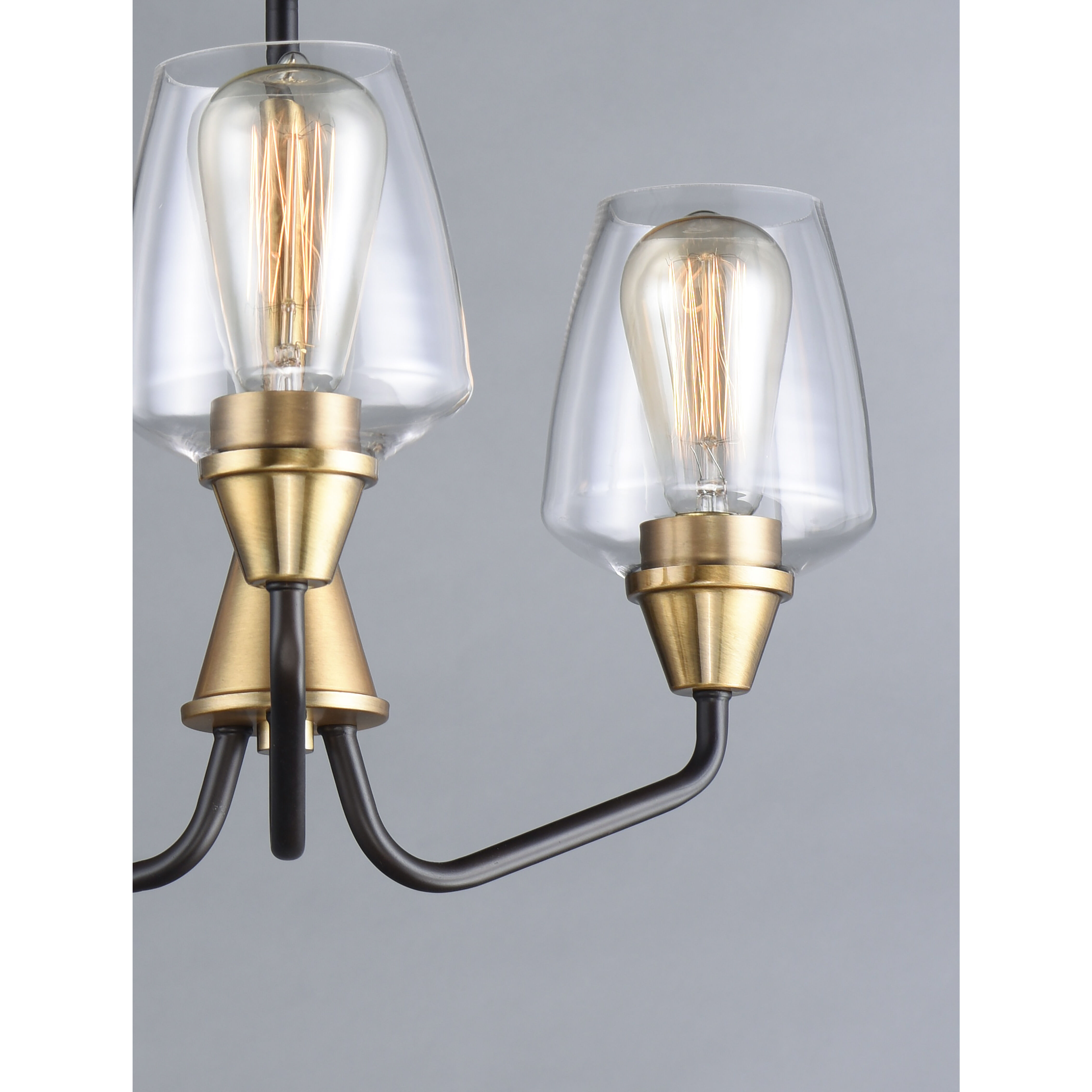 Goblet 3 Light 19 inch Bronze/Antique Brass Mini Chandelier Ceiling Light in Bronze and Antique Brass