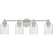 Lyndsey 4 Light 28.25 inch Brushed Polished Nickel Vanity Light Wall Light