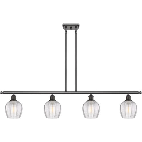 Ballston Norfolk 4 Light 48 inch Oil Rubbed Bronze Island Light Ceiling Light in Clear Glass