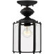 Classico 1 Light 7 inch Black Outdoor Pendant