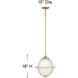 Odeon LED 15 inch Satin Brass Indoor Pendant Ceiling Light