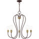 Lucerne 5 Light 24 inch Bronze with Antique Brass Accents Chandelier Ceiling Light