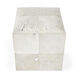Victorian Hair on Hide with Silver Spots Cube Ottoman in White