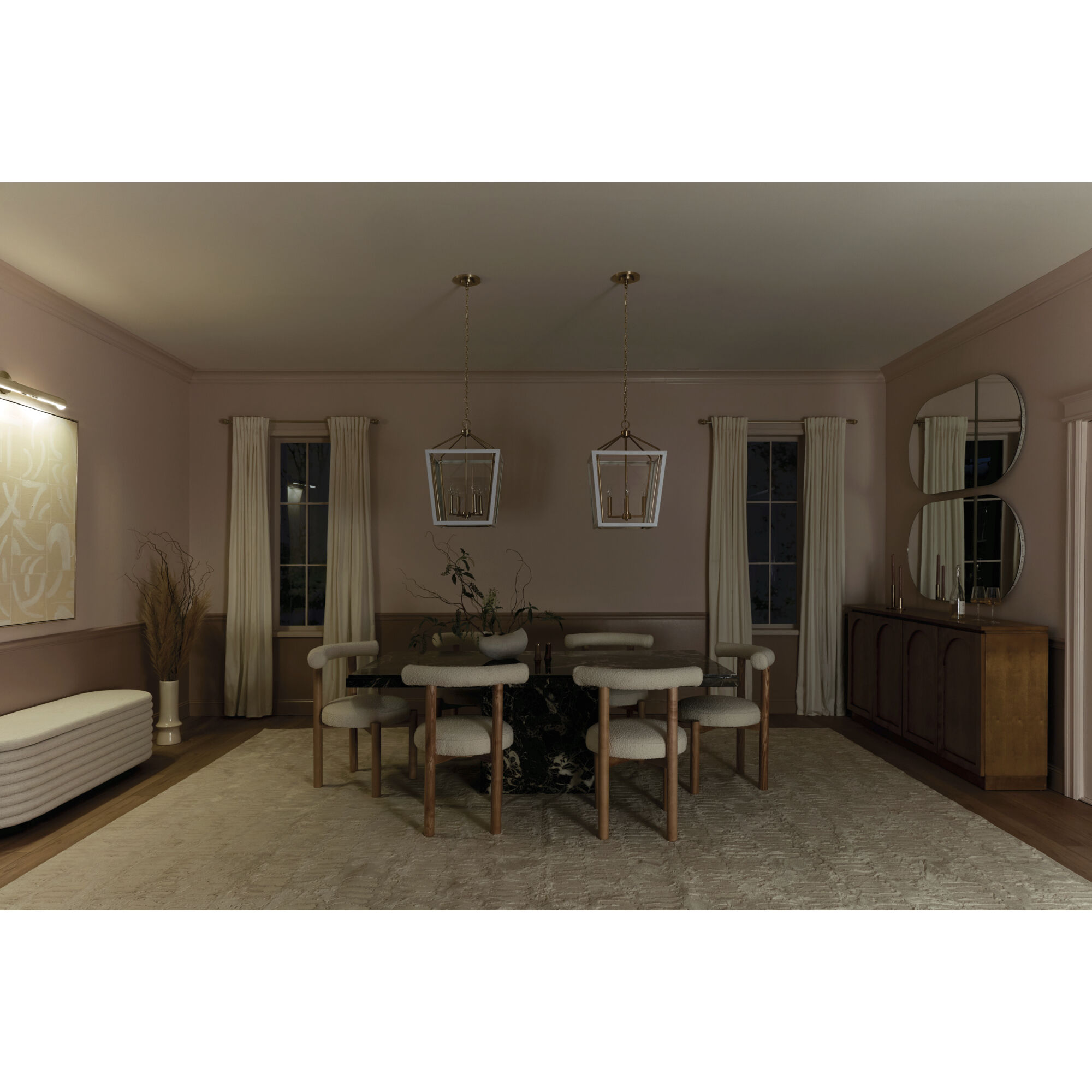 Delvin 4 Light 16 inch Champagne Bronze with White Foyer Pendant Ceiling Light