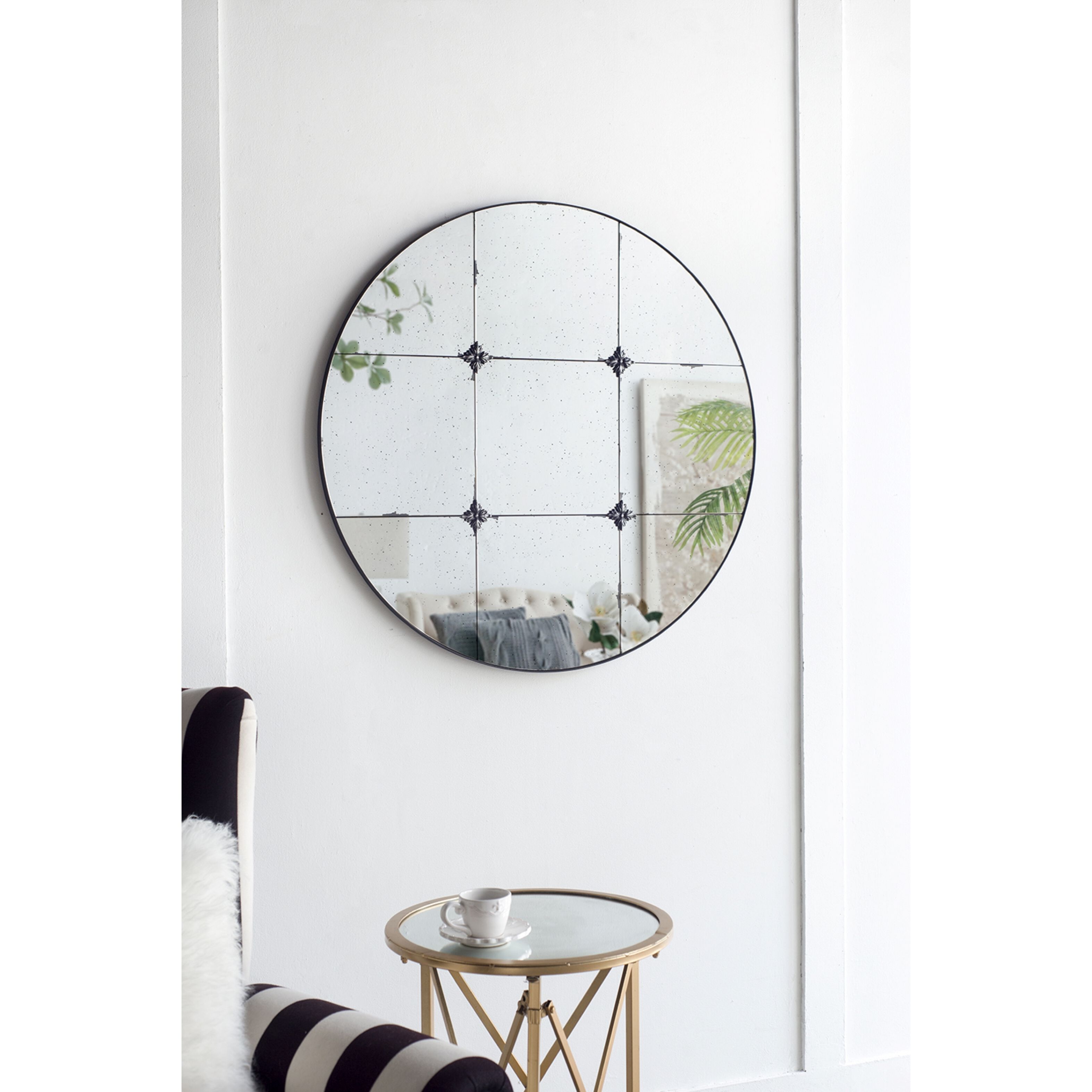 Anita 35.8 X 35.8 inch Black Wall Mirror