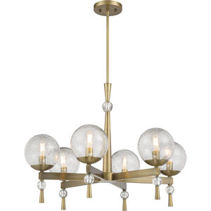 Populuxe 6 Light 28 inch Oxidized Aged Brass Chandelier Ceiling Light