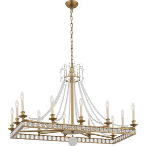 Greenwich 12 Light 20 inch Aged Brass with Crystal Chandelier Ceiling Light