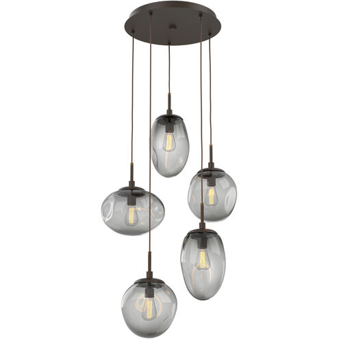 Cosmos Incandescent 5 Light 24.4 inch Flat Bronze Chandelier Ceiling Light in Smoke Cosmos, Round Multi-Port