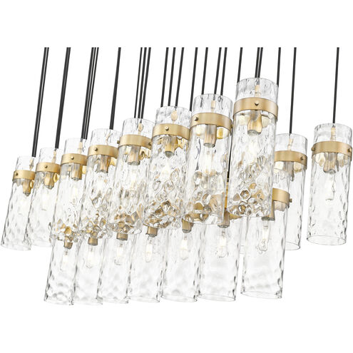 Fontaine Linear Chandelier Ceiling Light in Rubbed Brass