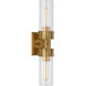 Thomas O'Brien Marais 2 Light 4.75 inch Hand-Rubbed Antique Brass Double Bath Sconce Wall Light in Clear Glass, Large