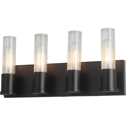 Tube 4 Light 17 inch Matte Black Vanity Light Wall Light