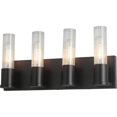 Tube 4 Light 17.25 inch Matte Black Vanity Light Wall Light