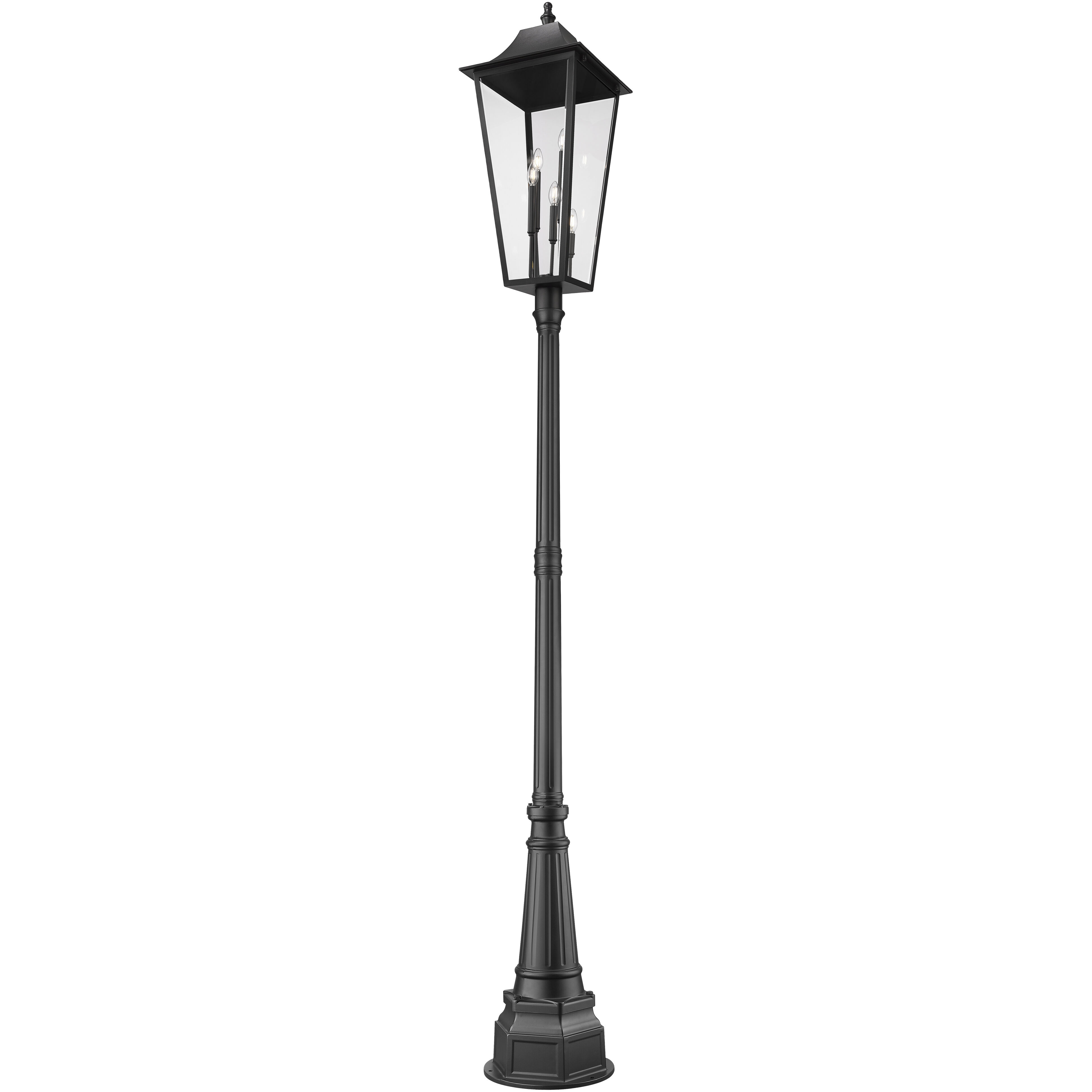 Gannon 5 Light 122.25 inch Black Outdoor Post Mounted Fixture in G9