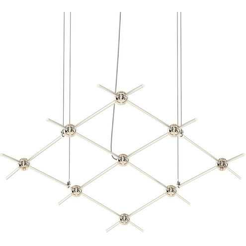 Constellation LED 67 inch Satin Nickel Pendant Ceiling Light in Clear Faceted