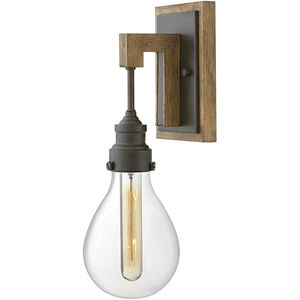 Denton LED 5 inch Industrial Iron with Vintage Walnut Indoor Wall Sconce Wall Light