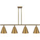 Ballston Cone LED 48 inch Brushed Brass Island Light Ceiling Light