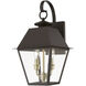 Wentworth 2 Light 17 inch Bronze with Antique Brass Finish Cluster Outdoor Wall Lantern, Medium