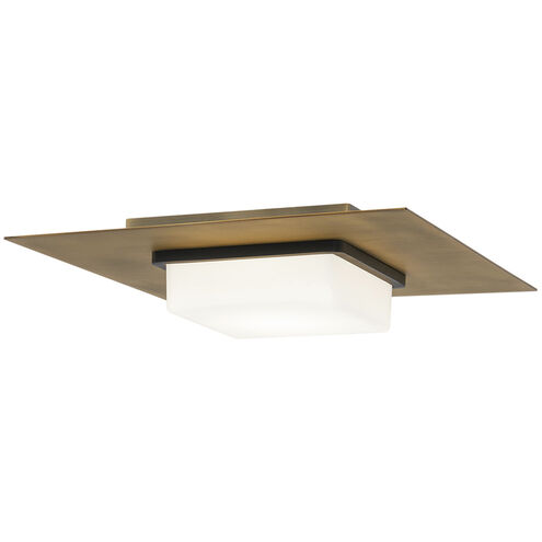 Double Decker LED 14 inch Black Aged Brass Flush Mount Ceiling Light in 2700K, dweLED