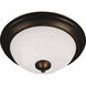 Essentials - 584x 3 Light 15.5 inch Oil Rubbed Bronze Flush Mount Ceiling Light in Marble