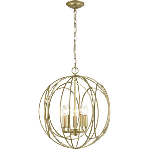 Loughton 5 Light 20 inch Golden Silver Chandelier Ceiling Light