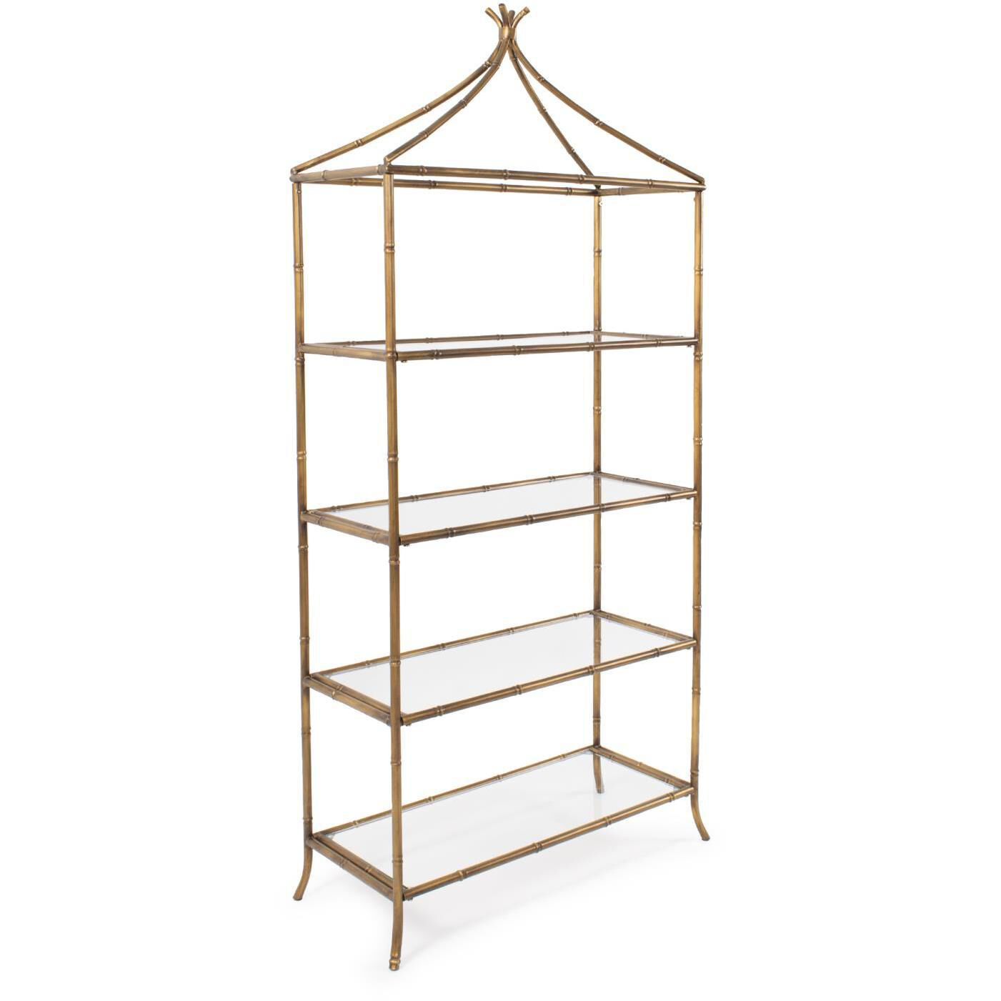 Moreau 60 X 28 inch Antique Gold Shelving, Large