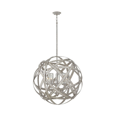 Open Air Carson 5 Light 27 inch Weathered Zinc Outdoor Hanging Light