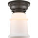 Aditi Canton LED 6 inch Oil Rubbed Bronze Flush Mount Ceiling Light in Matte White Glass, Aditi