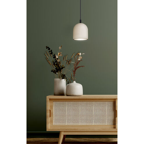 Jack 1 Light 6 inch Matte Black Pendant Ceiling Light in White Cement