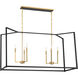 Colwick 6 Light 48 inch Matte Black and Signature Gold Island Chandelier Ceiling Light