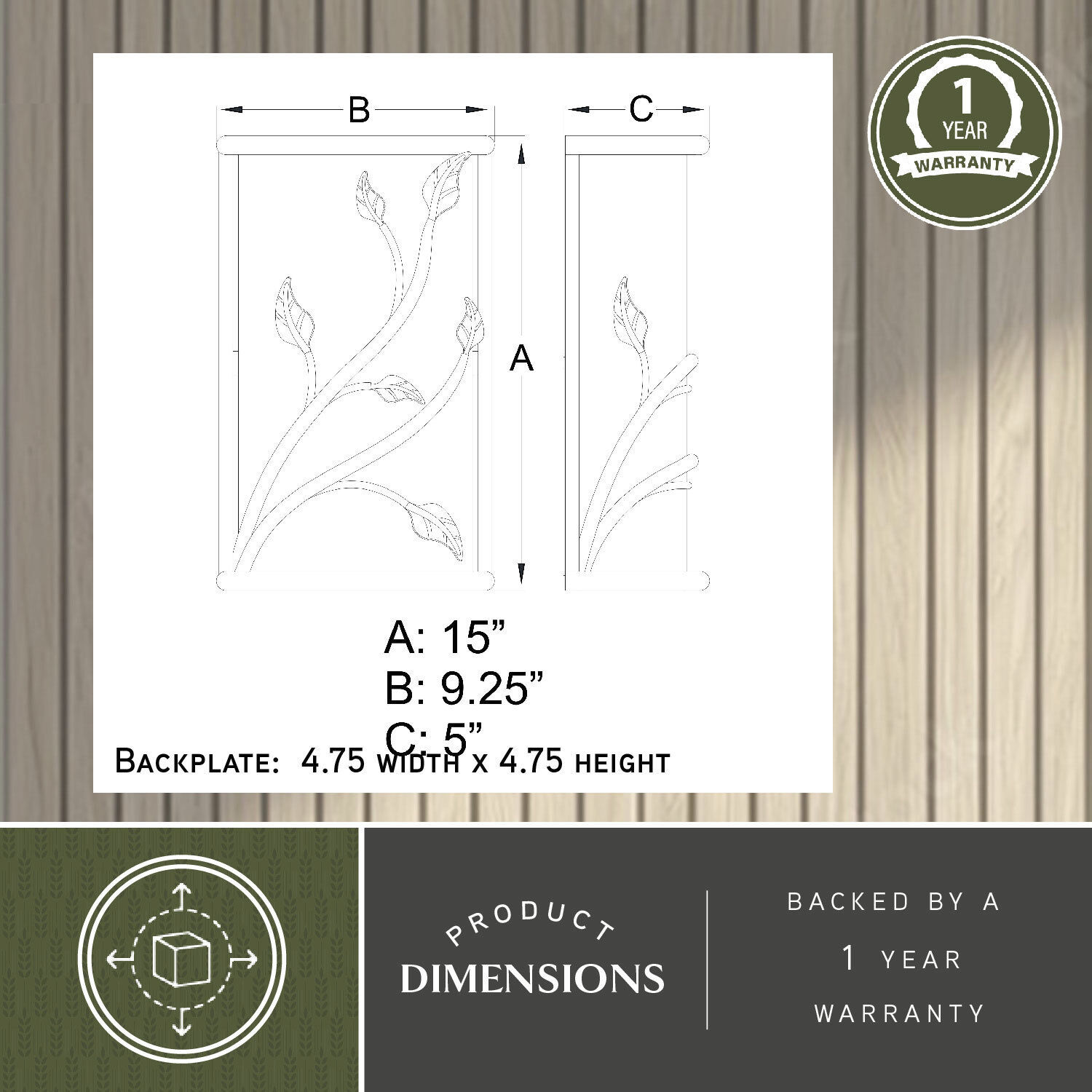 Vine LED 9.25 inch Oil Shale Wall Light