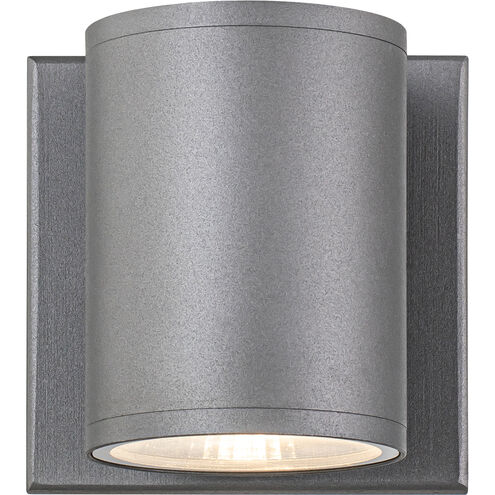 Tubular LED 4.25 inch Grey Outdoor Wall Light