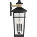 Kingsley 3 Light 25.25 inch Matte Black with Warm Brass Outdoor Wall Lantern