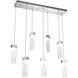 Parallel LED 44.2 inch Classic Silver Linear Pendant Ceiling Light in 3000K LED, Clear Granite, Multi-Port